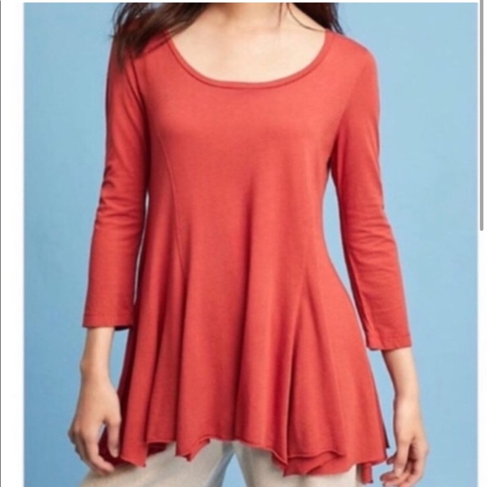 Anthropologie t.la burnt orange swing shirt